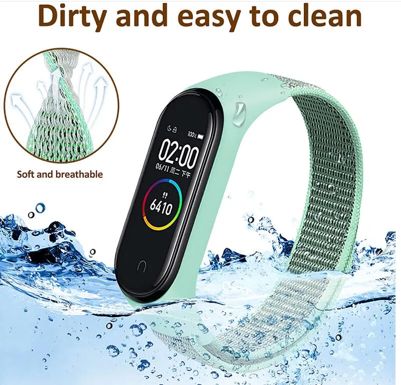 Nylon Strap for Xiaomi Mi band 5 4 3 replaceable Bracelet Mi band4 band3 Sports Wristband Breathable Bracelet for Xiomi Miband 3 4