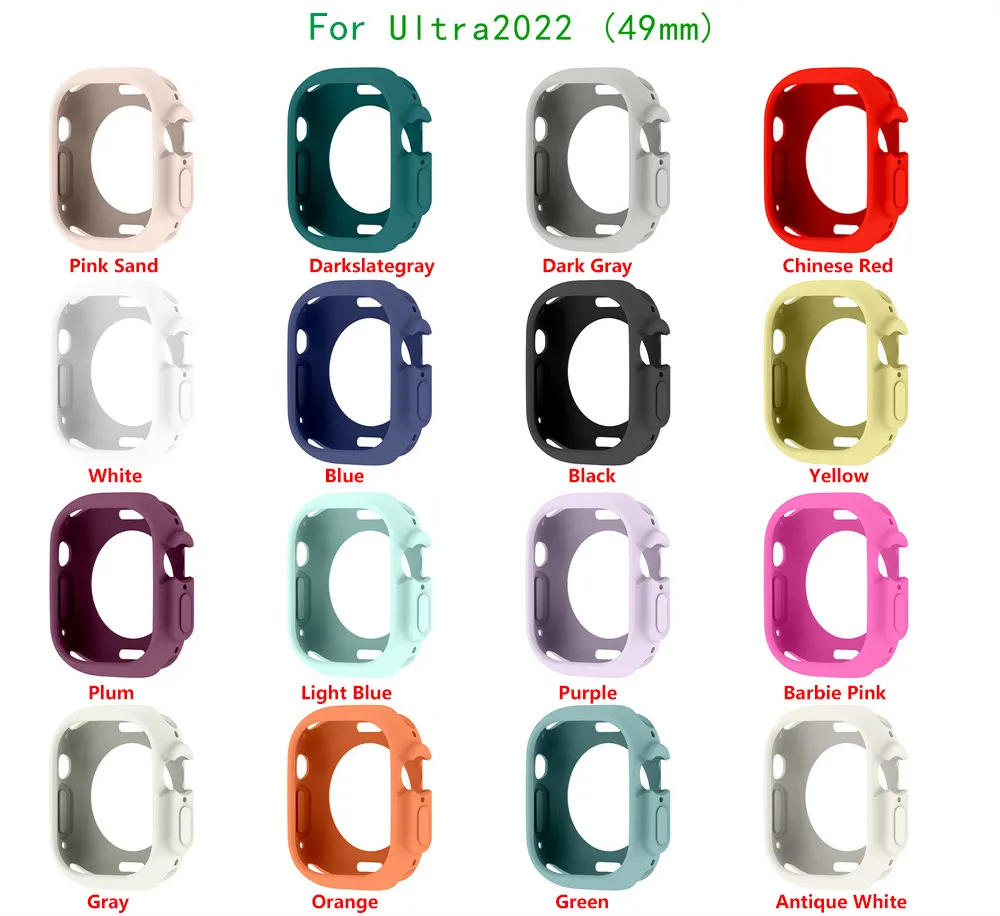 Colorful Soft Silicone Case for Apple Watch iWatch Series 1 2 3 4 5 6 7 8 Cover Full Protection 42mm 38mm 40mm 44mm 41mm 45mm