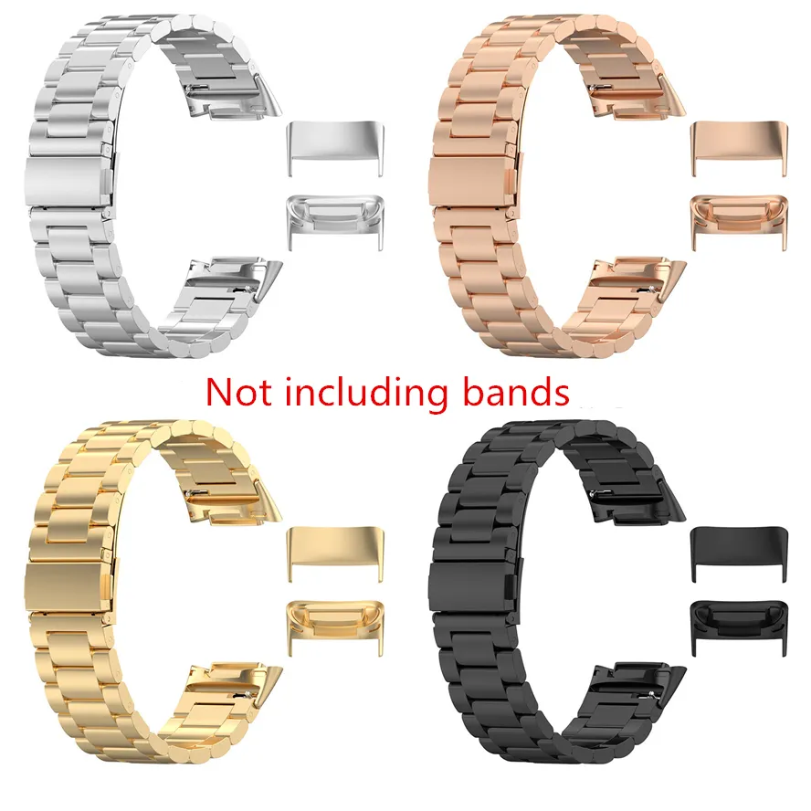 Steel Adapter Connector Watch Band Fit 18mm Strap Connectors Bracelet for Fitbit Charge5 Charge 5 Smart Wearable Accessories