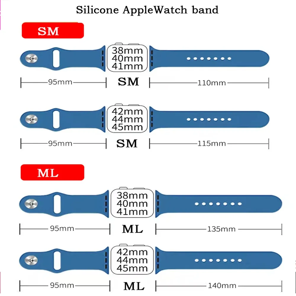 Silicone Strap For Apple Watch Series 8 7 45mm 6 5 4 3 2 1 Band Soft Replacement Watchband For iwatch 41MM 4MM 38MM 42MM 40MM 44MM 49mm Smartwatch Bands Straps