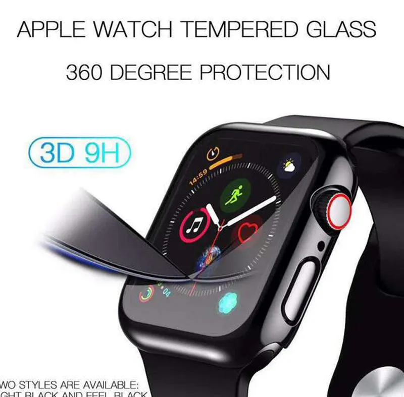 3D 9H Full Screen Protector case iWatch 38mm 42 mm 40mm 44mm 41mm 45mm 49mm Bumper Frame PC Hard Cases With Tempered Glass Film For Apple Watch 8 7 6 5 4 3 2 1 360 Cover