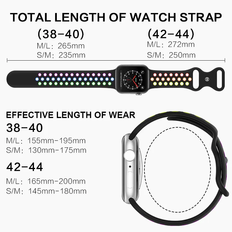 Silicone Strap for Apple Watch Band Ultra 49mm Series 8 7 41mm 45mm 38mm 42mm Sport Rubber Watchband For iWatch 6 SE 5 4 3 44mm 40mm