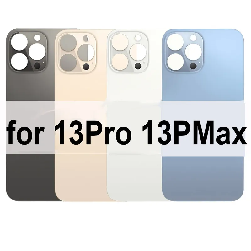 For iPhone 15 14 13 12 11 Pro Max 8 plus X XS MAX battery glass housing replacement back cover big hole camera With stickers