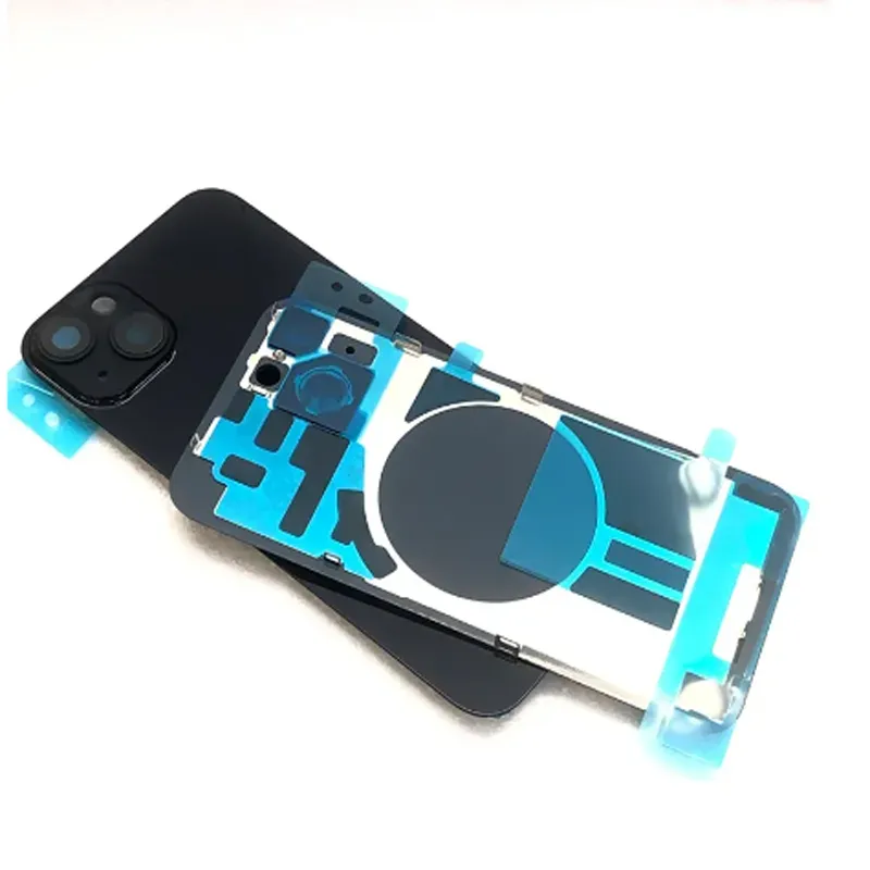 For iPhone 14 14 Plus Back Housing Cover With Camera Lens Battery Glass Rear Door Chassis Frame Bezel Metal Plate