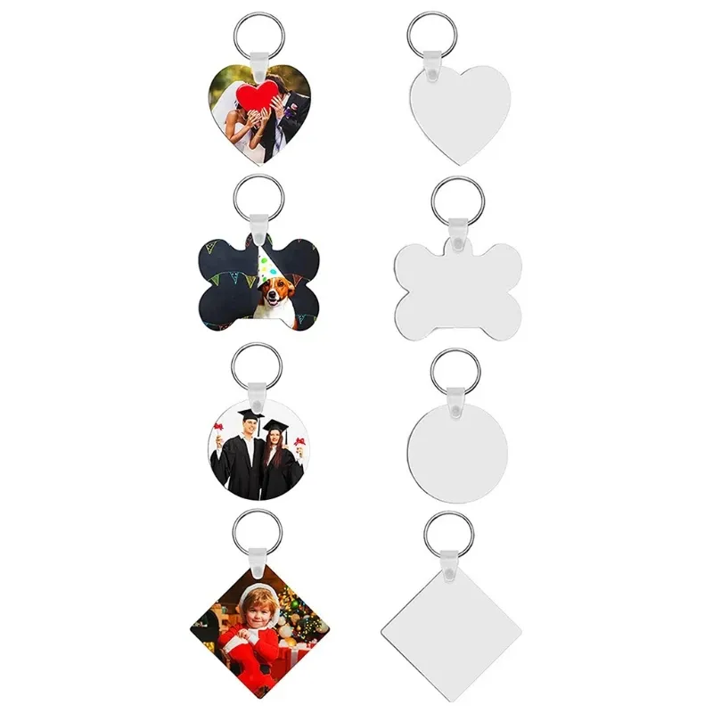 Sublimation Blank DIY Keychains Party Favor Sundries MDF Key Pendants Thermal Transfer Double-sided Keyring White Gift Keychain Accessories