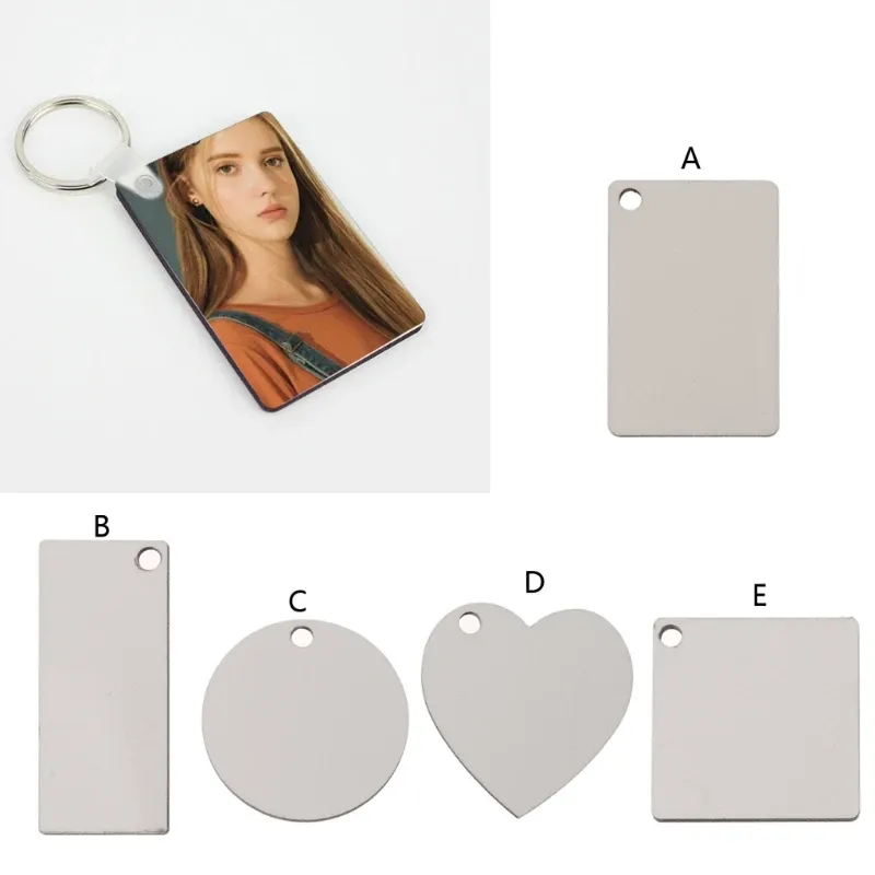 Sublimation Blank DIY Keychains Party Favor Sundries MDF Key Pendants Thermal Transfer Double-sided Keyring White Gift Keychain Accessories