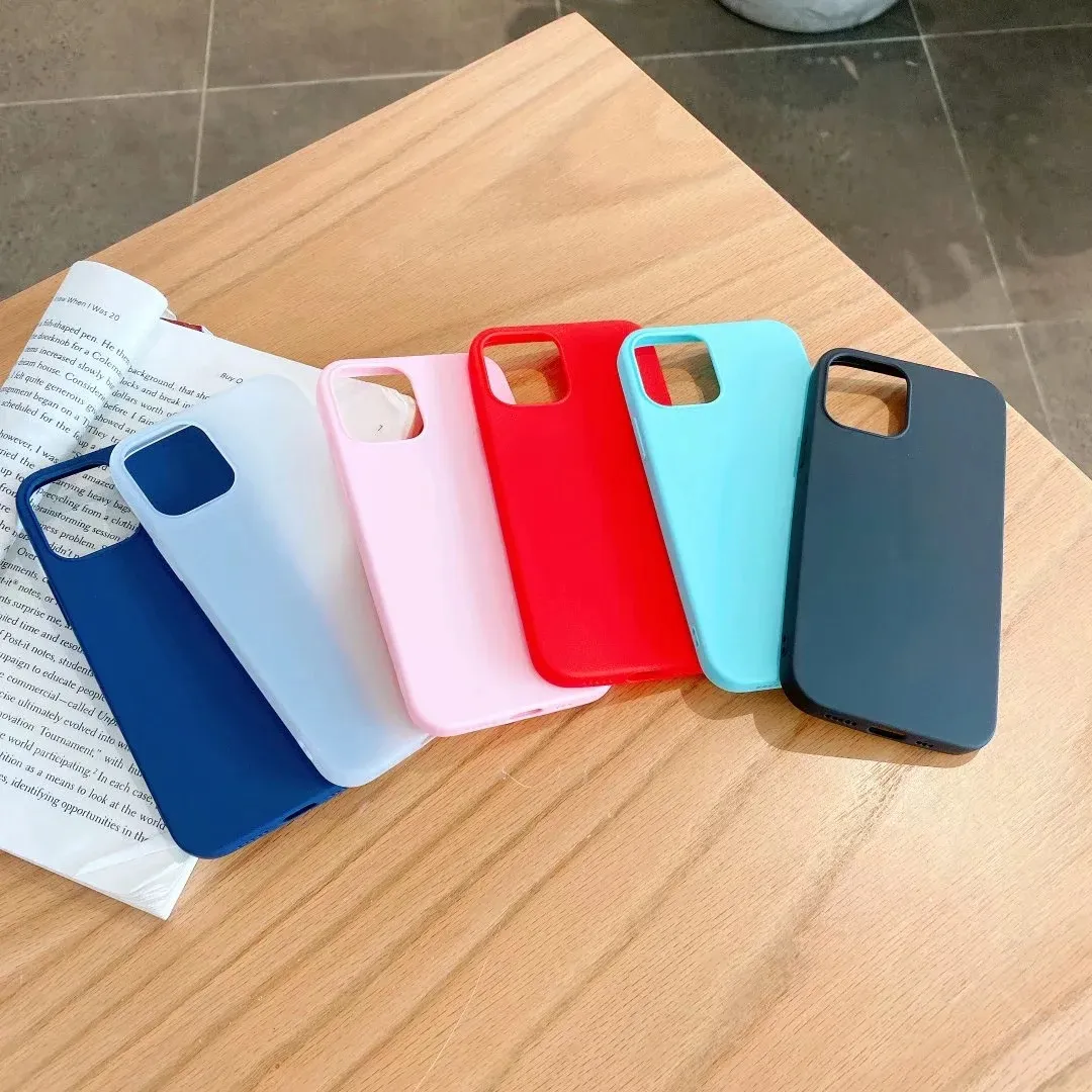 Slim Matte Soft TPU Cases For Iphone 15 14 13 12 Iphone15 Pro Max 11 XR X XS 8 7 6 SE SE2 Ultra Thin Plain Ultrathin Frosted Luxury Mobile Phone Clear Colorful Back Cover