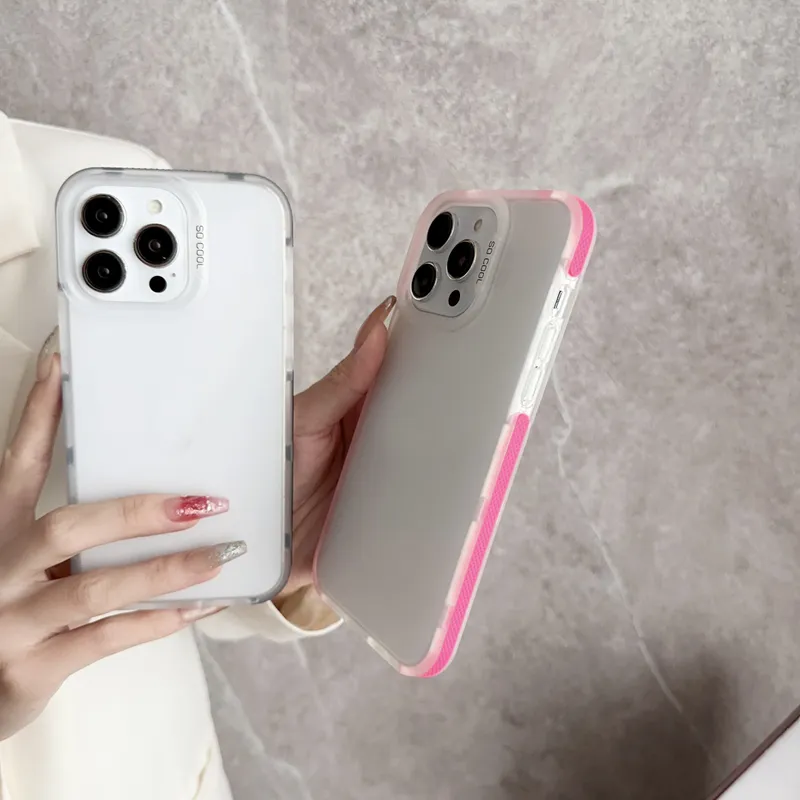 Frosted Matte Soft TPU Cases For Iphone 15 Pro Max 14 Plus 13 12 11 Iphone15 Dual Color Hit Color Phone Back Cover Skin