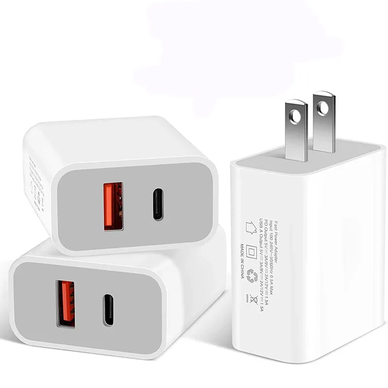 USB C Wall Charger 20W Dual Port Type C + USB A PD & QC3.0 Fast Charging Block for iPhone 15 14 13 12 11 Samsung Android Phones izeso