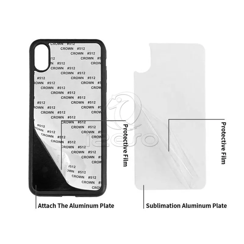 TPU PC Blank 2D Sublimation Cases DIY Designer Heat Transfer Phone Case for iPhone 15 14 13 12 Pro Max 11 XR XS 8 with Aluminum Inserts izeso