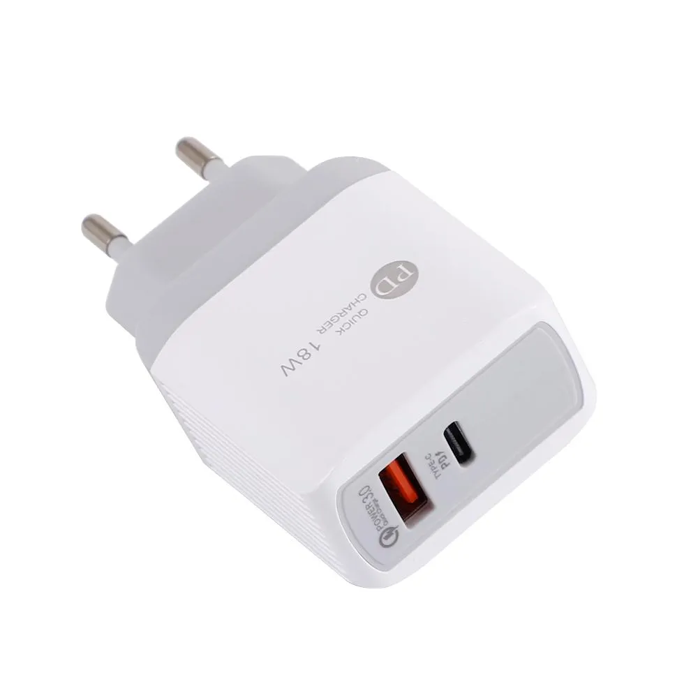 USB PD 18W Quick Charger QC 3.0 For iPhone EU US Plug Fast Chargers For Samsung S10 Huawei