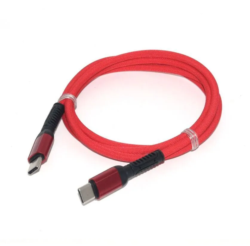 PD 20W Data Charger cable TYPEC To C 60W Cables Lead Unbroken Metal Connector Strong Braid 1M 3Feet