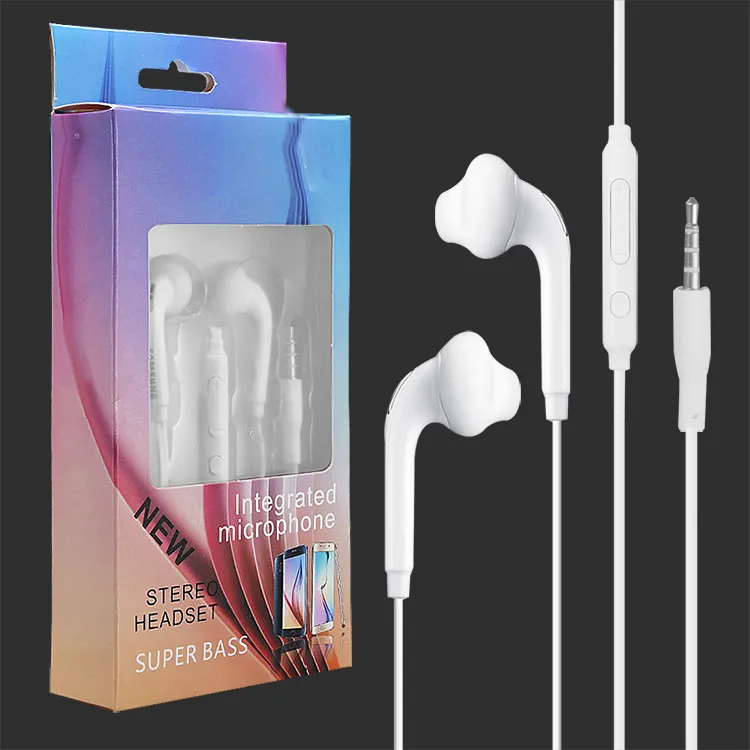 S6 S7 Earphone Earphones For iPhone 6 6s Headset Headphones For Jack In Ear Wired Earbuds With Mic Volume Control 3.5mm With Package