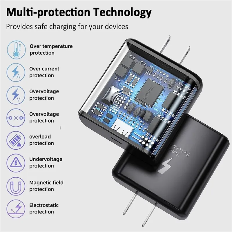 For Samsung S23 Ultra 45W Super Fast Charger Block EP-TA845 PD Adapter with Retail Packaging izeso