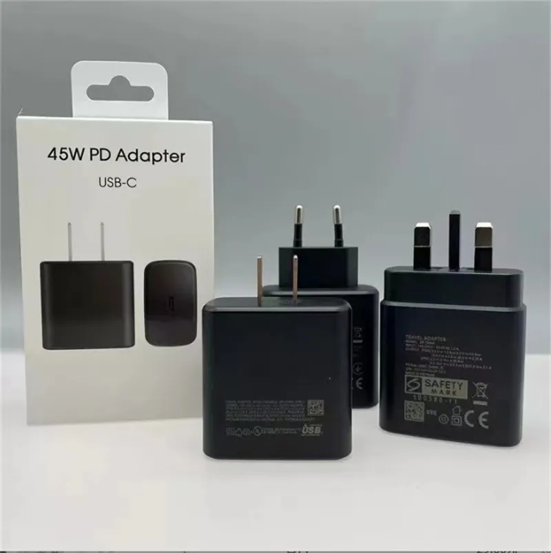 For Samsung S23 Ultra 45W Super Fast Charger Block EP-TA845 PD Adapter with Retail Packaging izeso