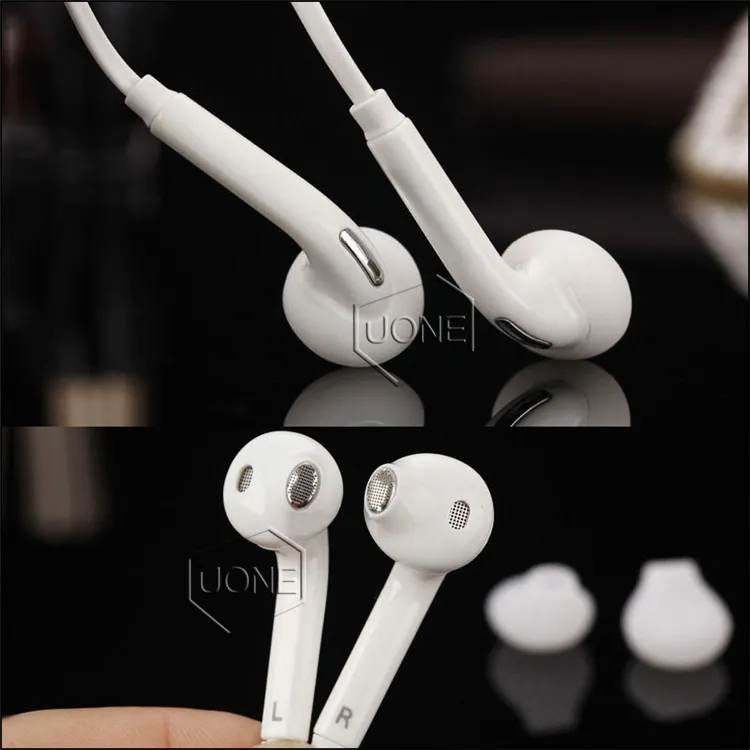 S6 S7 Earphone Earphones J5 Headphones Earbuds Headset for Jack In Ear wired With Mic Volume Control 3.5mm White Without RetailBox