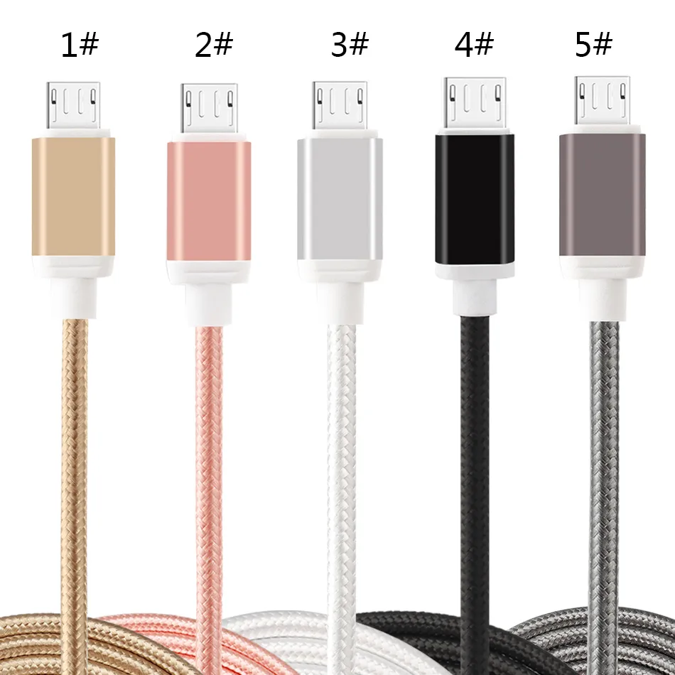 Nylon Braided Type C USB Cable USB 2.0 To 3.1 High Speed Charging Type C Cable Metal Housing V8 Charge Cords For iPhone Android Smart Phone in OPP Bag