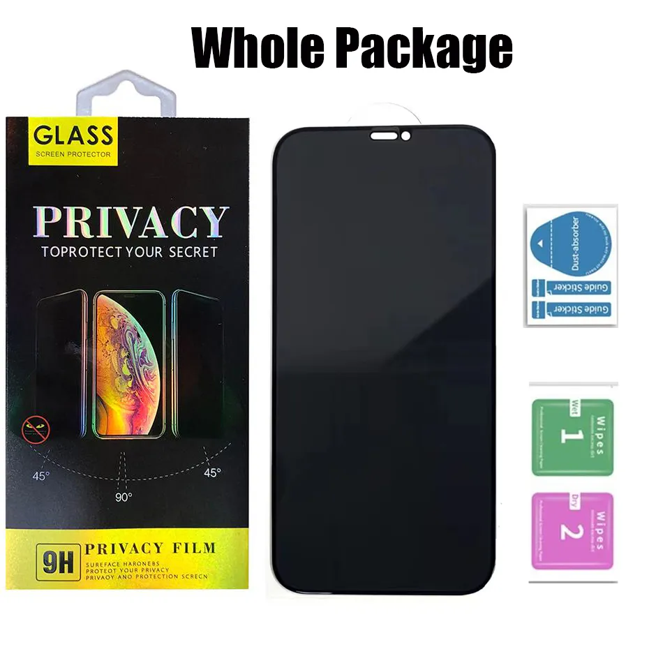 Privacy Anti-peeping anti-spy Glass screen protector For iPhone 15 14 13 12 11 Pro max XR XS 6 7 8 Plus Full Cover Tempered Glass in retail box