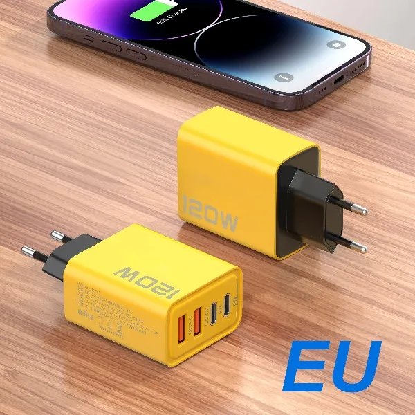 Hot-selling 120W Bumblebee Super Fast Charging KO-71 2PD+2USB Charging Charger for Laptops Tablets Mobilephones Travel Wall EU/US Plug Charger in Retail Box