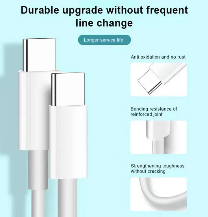 USB C To Type C Cables PD Fast Charging 18W 20W for smart phone Samsung S21 S20 Note 20 Quick Charge 4.0 3ft 6ft Charger Wire with Retail package