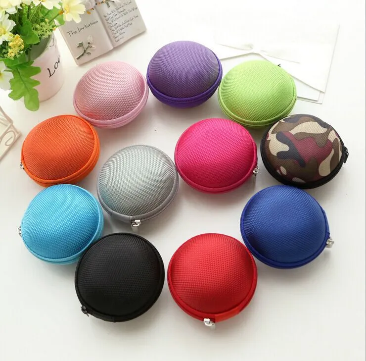 Colorful Earphone Storage Carrying Bag Rectangle Zipper Earpphone Earbud EVA Case Cover For USB Cable Key Coin Free DHL