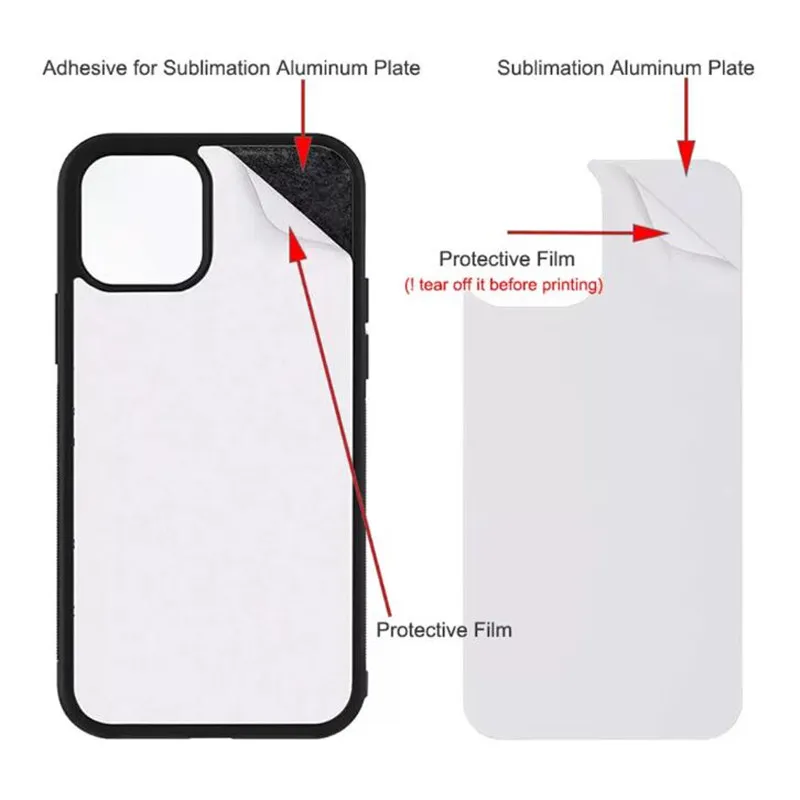 TPU PC Blank 2D Sublimation Cases DIY Designer Heat Transfer Phone Case for iPhone 15 14 13 12 mini Pro Max 11 XR XS 8 7 plus ultra with Aluminum Inserts DHL