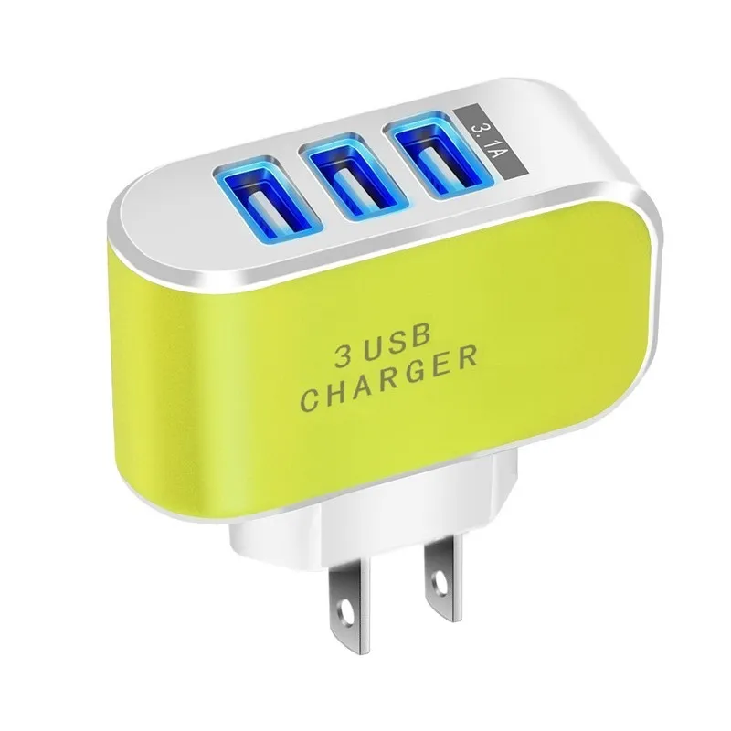 Eu Us wall charger 5V 3.1A 3 Ports Multiple LED Smart Chargers Adapter for Iphone 13 14 15 Samsung Galaxy S10 S20 S22 htc android phone pc