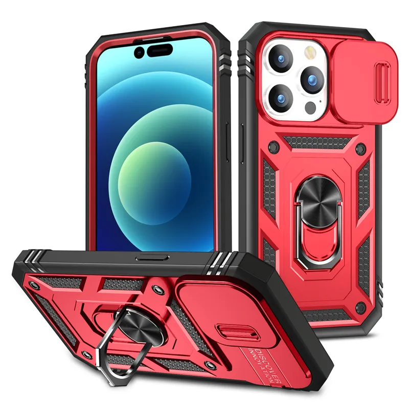 Camera Lens Protection Shockproof phone case mix model mix color for iphone samsung hybrid hard pc soft tpu Magnetic back cover