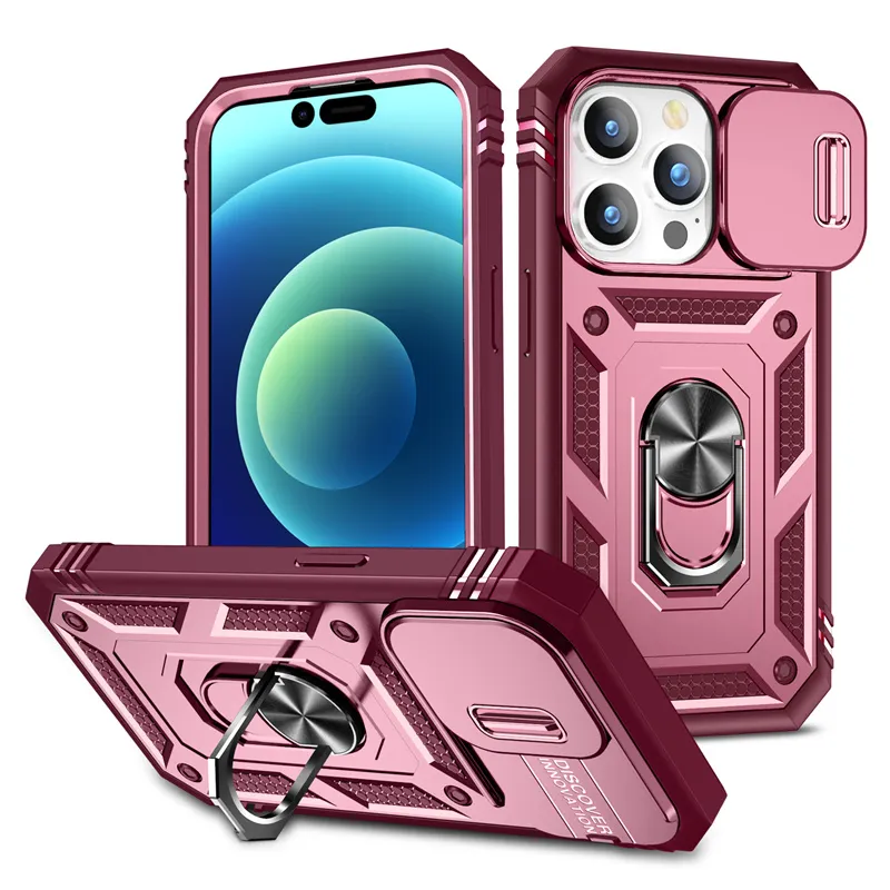 Camera Lens Protection Shockproof phone case mix model mix color for iphone samsung hybrid hard pc soft tpu Magnetic back cover