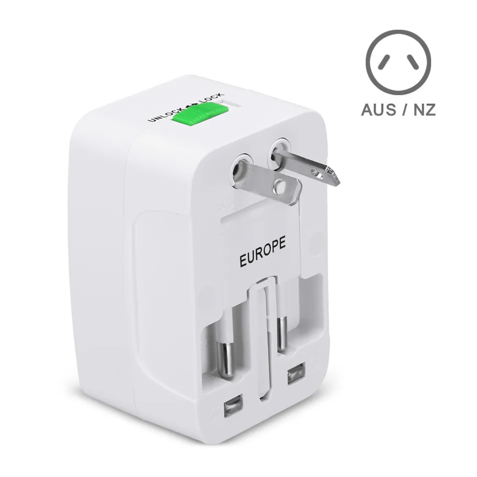 International Wall Chargers Global Travel Adapter Universal Socket Plug EU US All In One World Wide Electrical Plug Home Wall Port With Retail Package