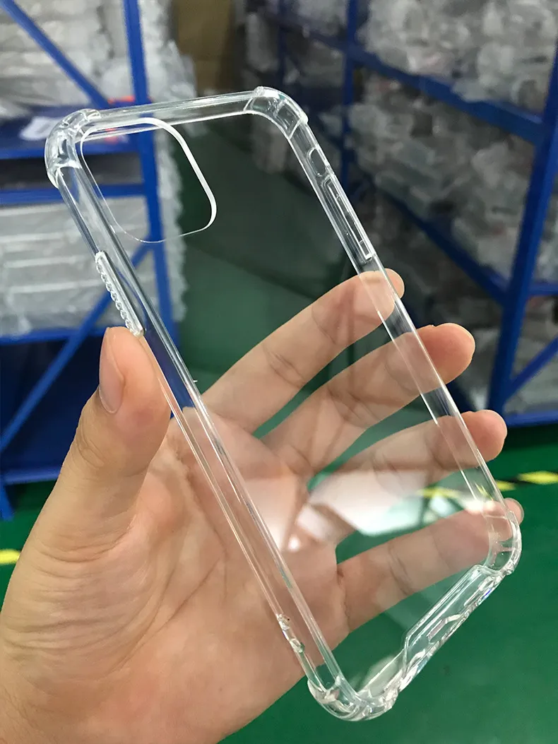 Clear Hybrid Hard PC 1.0mm Acrylic Case For iPhone 15 Soft Frame Bumper Shockproof Cover for Samsung Transparent Case