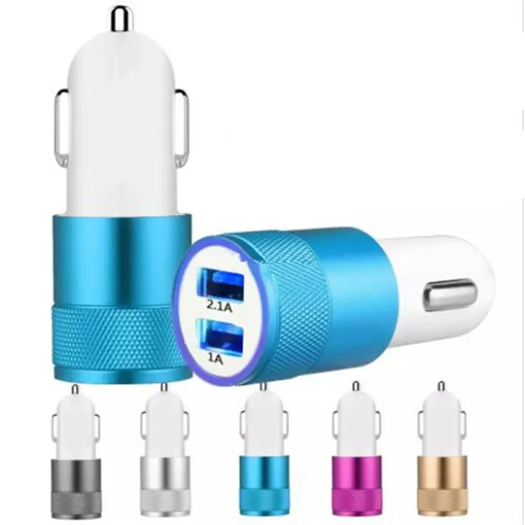 38W 3.1A PD Portable Car Charger Metal Dual 2-Port USB-A USB-C Output Fast Charging Car Adapter For iPhone 15 14 13 12 11 Pro Plus Xiaomi Huawei Samsung S24 S22 Quick Charger