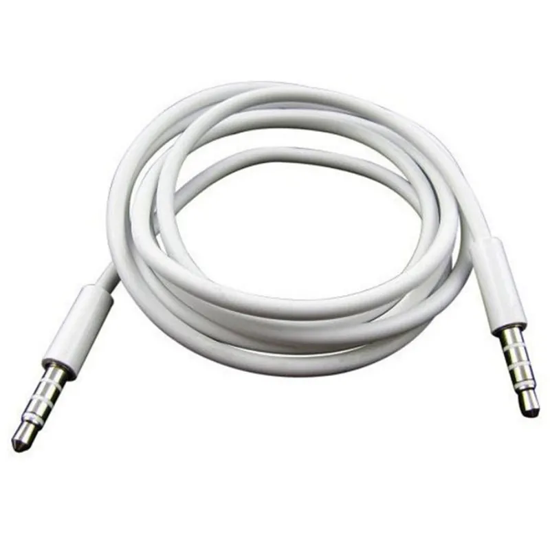 1M 3.5mm Male to Male Stereo Audio Jack AUX Cable for android phone speaker white