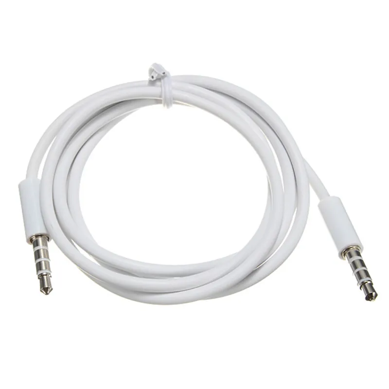 1M 3.5mm Male to Male Stereo Audio Jack AUX Cable for android phone speaker white