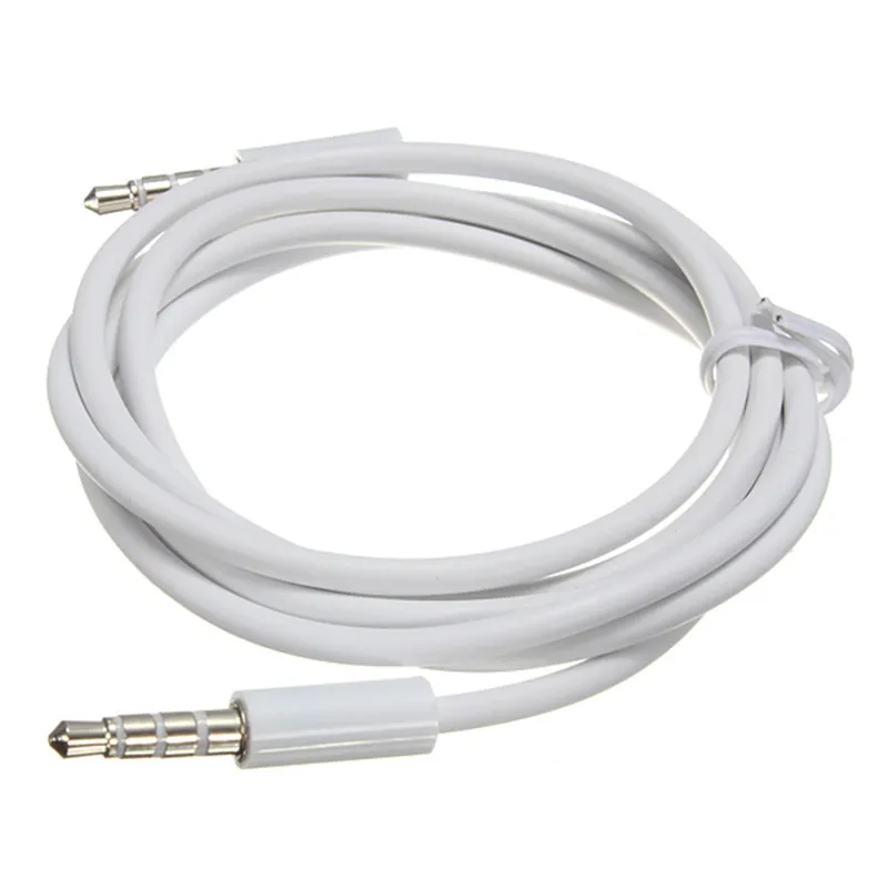 1M 3.5mm Male to Male Stereo Audio Jack AUX Cable for android phone speaker white