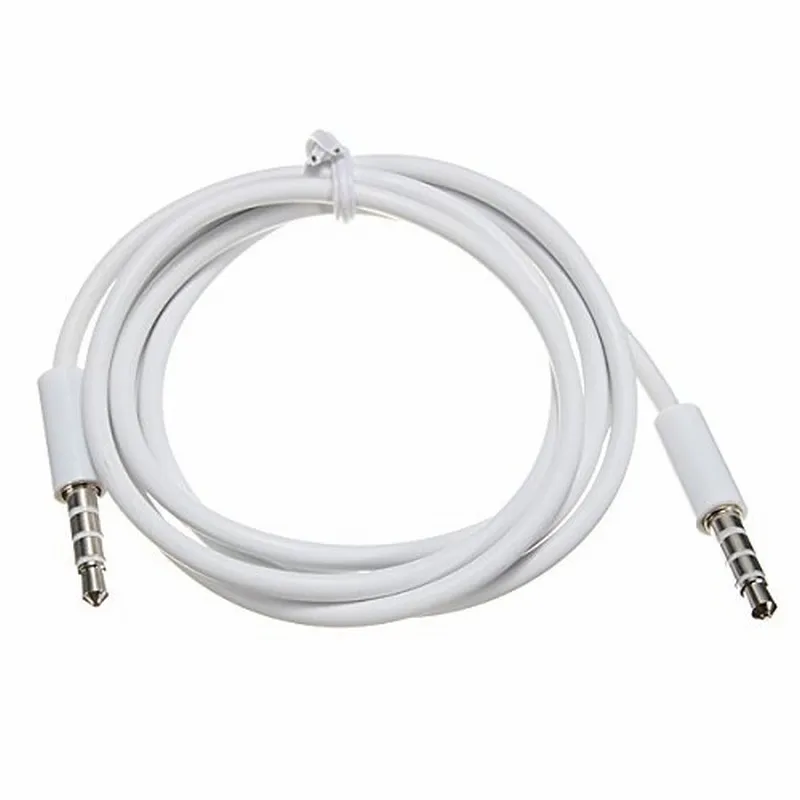 1M 3.5mm Male to Male Stereo Audio Jack AUX Cable for android phone speaker white