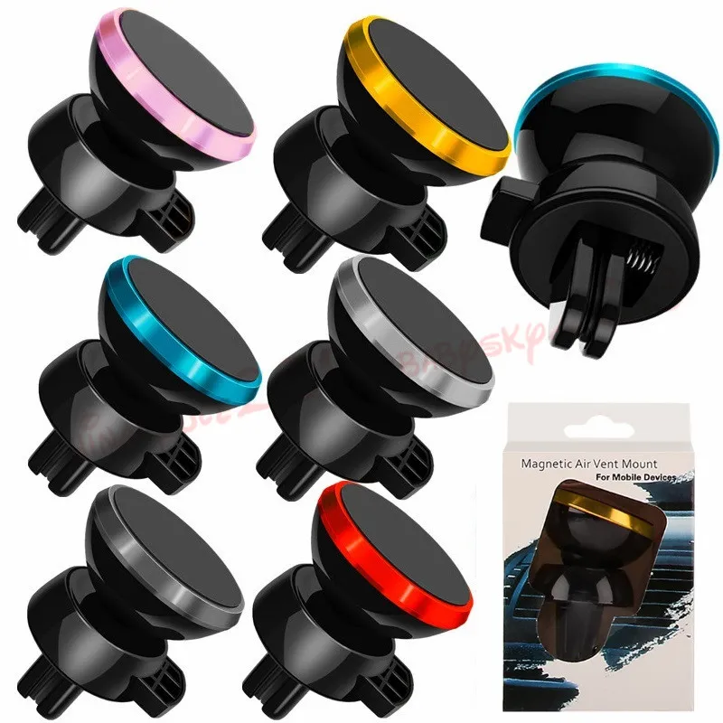 car mount Car Holder Mini magnetic Air Vent Mount Holder for mobile phone 360 degree rotatable cellphone mount car holder with box