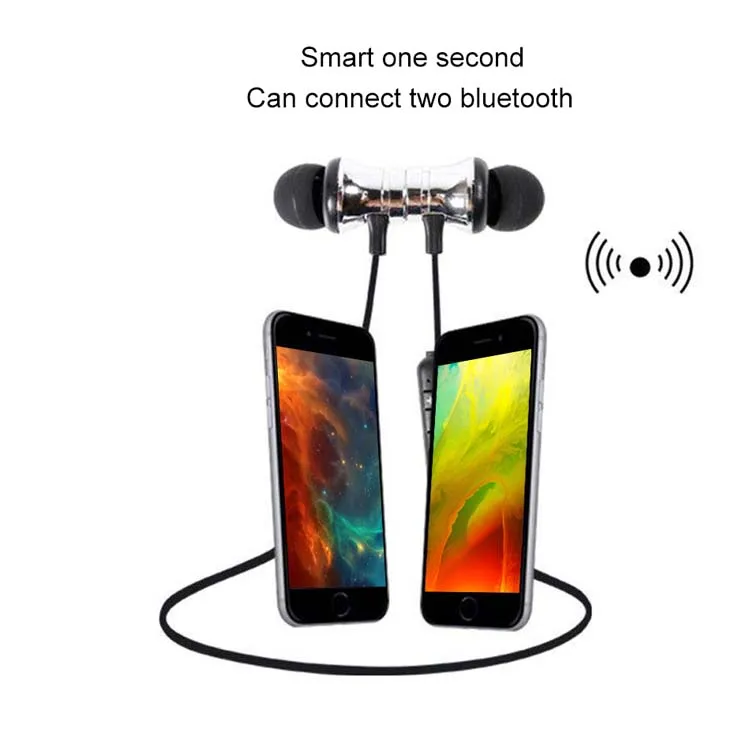 XT11 Magnet Sport Headphones BT4.2 Wireless Stereo Earphones with Mic Magnetic Earbuds Bass Headset for iPhone Samsung LG Smartphones in Flat Package