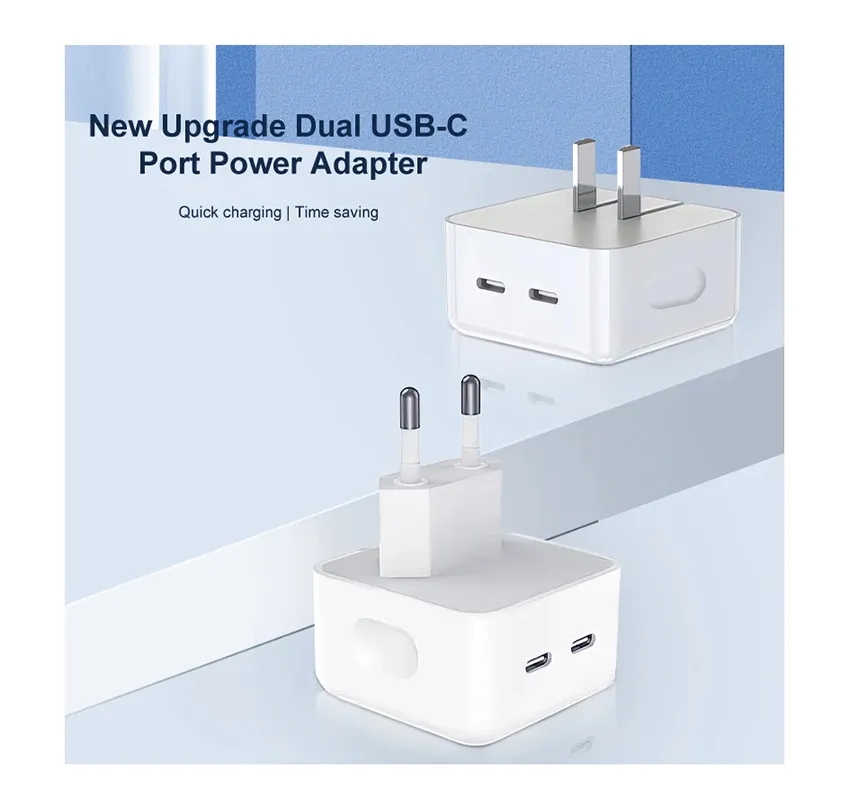 35W Dual USB-C Quick Power Adapter Charge QC3.0 PD Charger USB Type C PD35W Smart Phone Wall Charging For Apple iPhone 13 14 Ipad Macbook Max Pro Samsung EU US