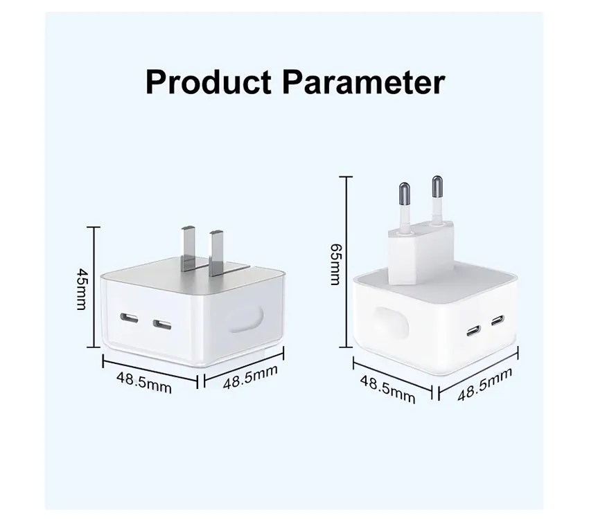 35W Dual USB-C Quick Power Adapter Charge QC3.0 PD Charger USB Type C PD35W Smart Phone Wall Charging For Apple iPhone 13 14 Ipad Macbook Max Pro Samsung EU US