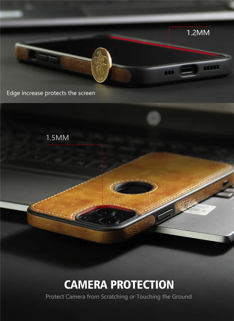 Business Leather Case Soft TPU Full Protection Cases Cover For iPhone 15 14 13 12 Mini 11 Pro Max X Xr Xs Max 8 7 Samsung S22 S23 Ultra Plus A54