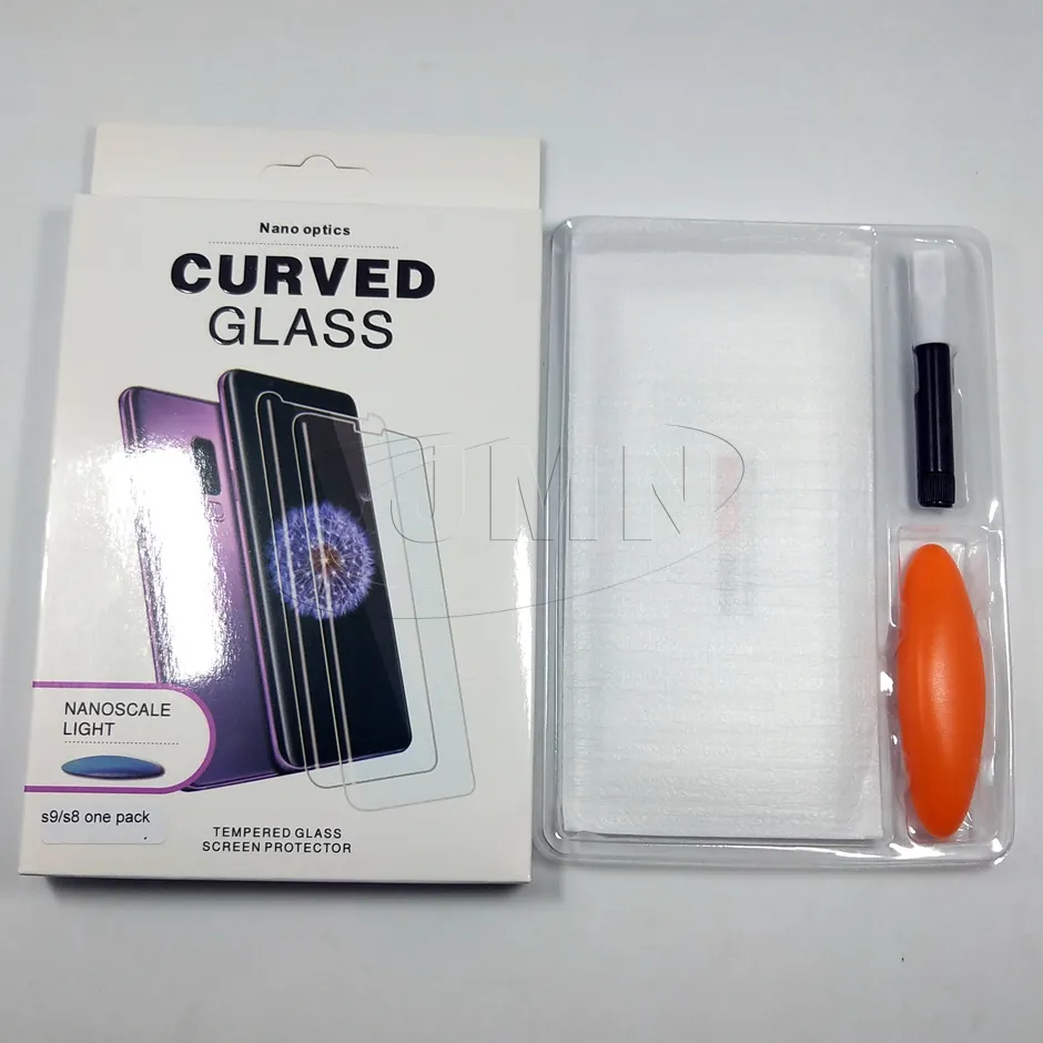 9D UV NANO Liquid Curved Tempered Glass Protector For Samsung S24 Ultra S23 Ultra S22Ultra S22 S21 S20 Note20 Ultra S10 Note10 Plus S8 S9 NOTE8 NOTE9 with Retail Package