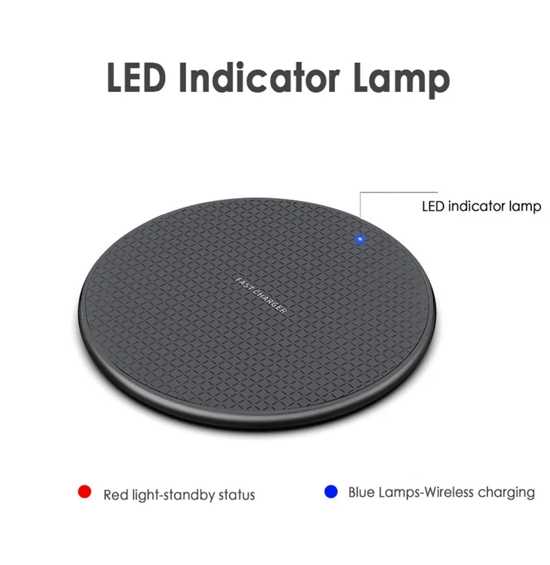 10W Fast Quick Wireless Charger For iPhone 15 14 13 12 mini 11 Pro X XS Max XR X USB Qi Charging Pad S23 S22 S21 Huawei