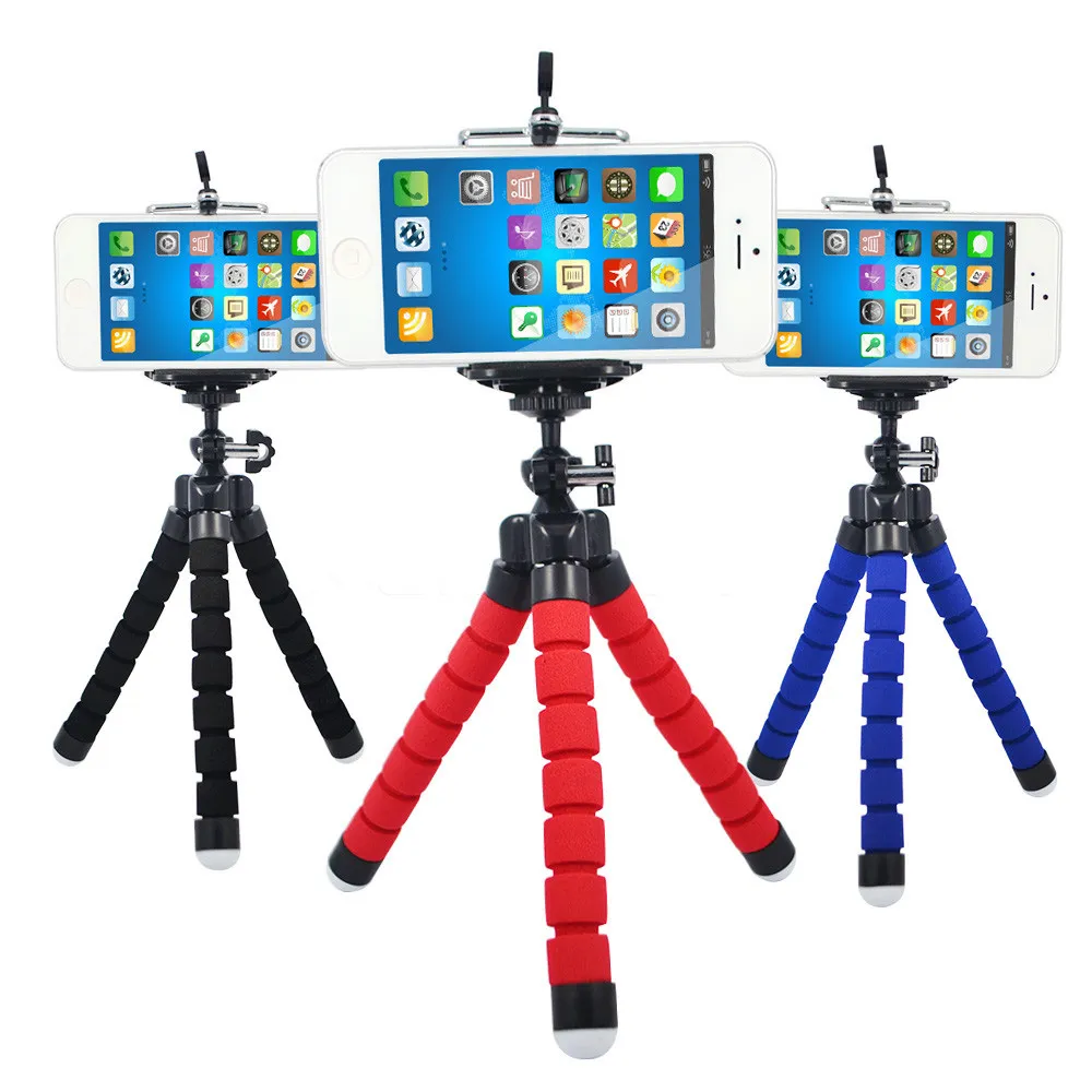 Cell Phone Mount Car Holder Stand Flexible Octopus Tripod Bracket Monopod Adjustable Foam Support For Smart Phone Camera Universal MQ100