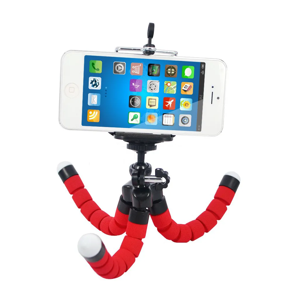 Cell Phone Mount Car Holder Stand Flexible Octopus Tripod Bracket Monopod Adjustable Foam Support For Smart Phone Camera Universal MQ100