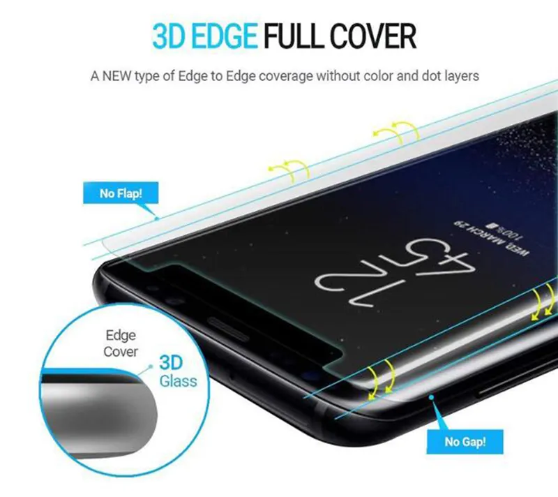 UV Tempered Glass Light Nano Liquid Screen Protector For Note20 S20 S10+ N10 S8 S9 plus Full Glue Case Friendly