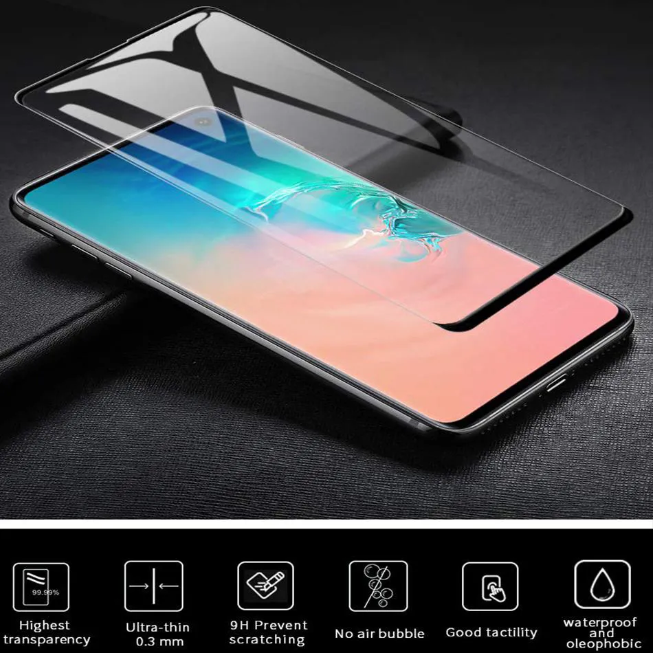 Case friendly Tempered Glass For Samsung S23 S22 S21 Ultra S10 S9 S8 Plus Screen Protector Curved Edge for Note 20 10 Plus with Retail Box