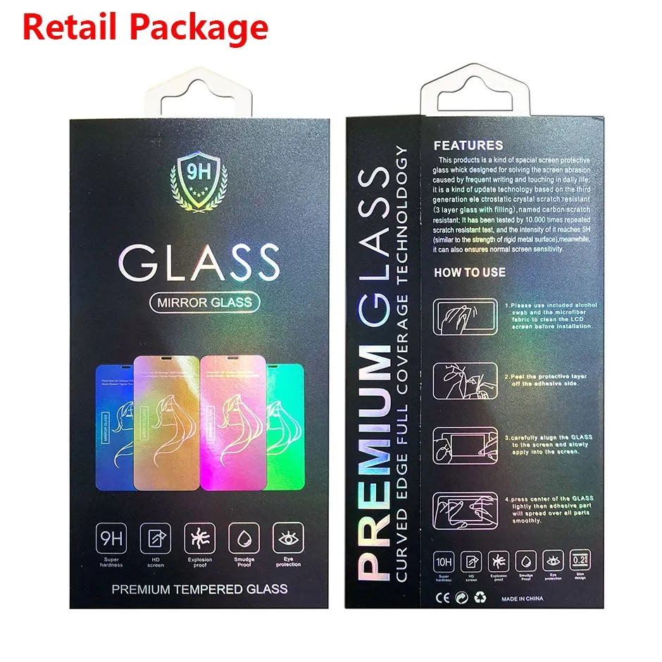 8D Beauty Mirror Tempered Glass Phone Screen Protector For iphone 14 13 12 MINI 11 pro max SE XR X XS 8 7 6 with retail box