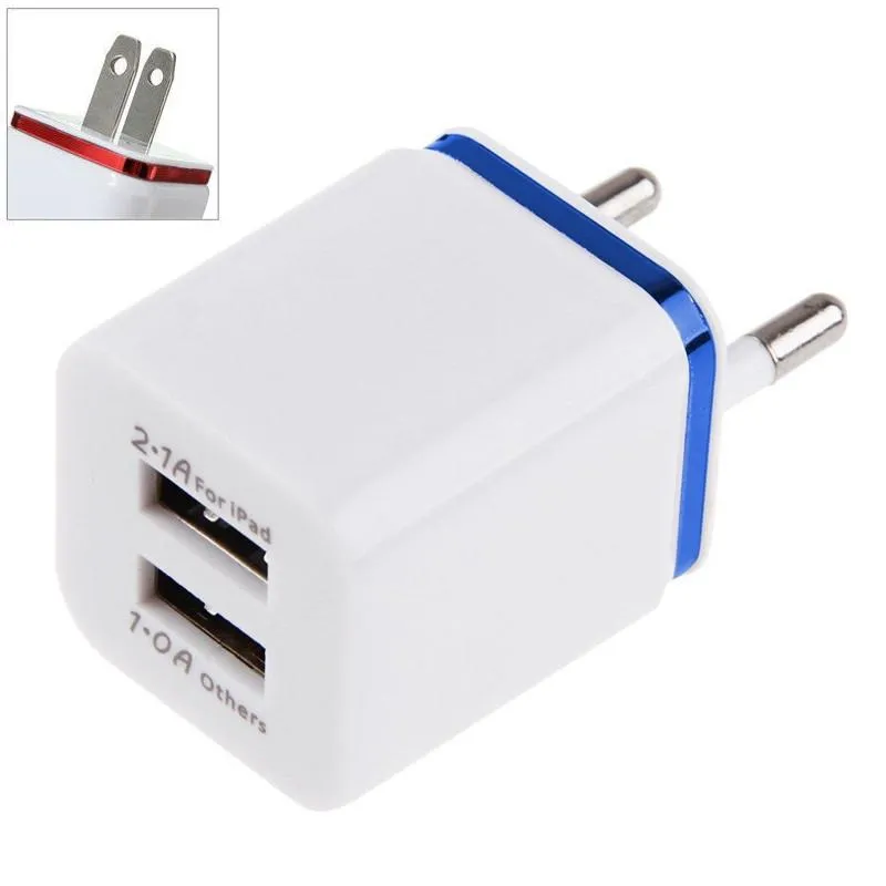 Quick Charge Dual Usb Ports Eu US Ac home Wall Charger Power Adapter For Samsung Galaxy s6 s7 s8 s10 note 10 htc lg android phone