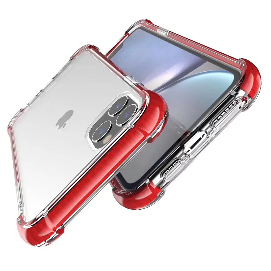 Premium Shockproof Transparent Clear Acrylic Phone Cases for iPhone 16 15 14 13 12 11 Pro MAX Mini XS Max X XR 6 7 8 Plus Military Drop Proof